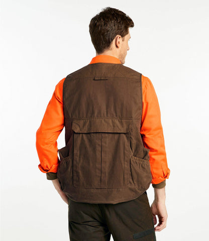 L.L.Bean Men's Double L Waxed-Cotton Upland Vest Maple Brown
