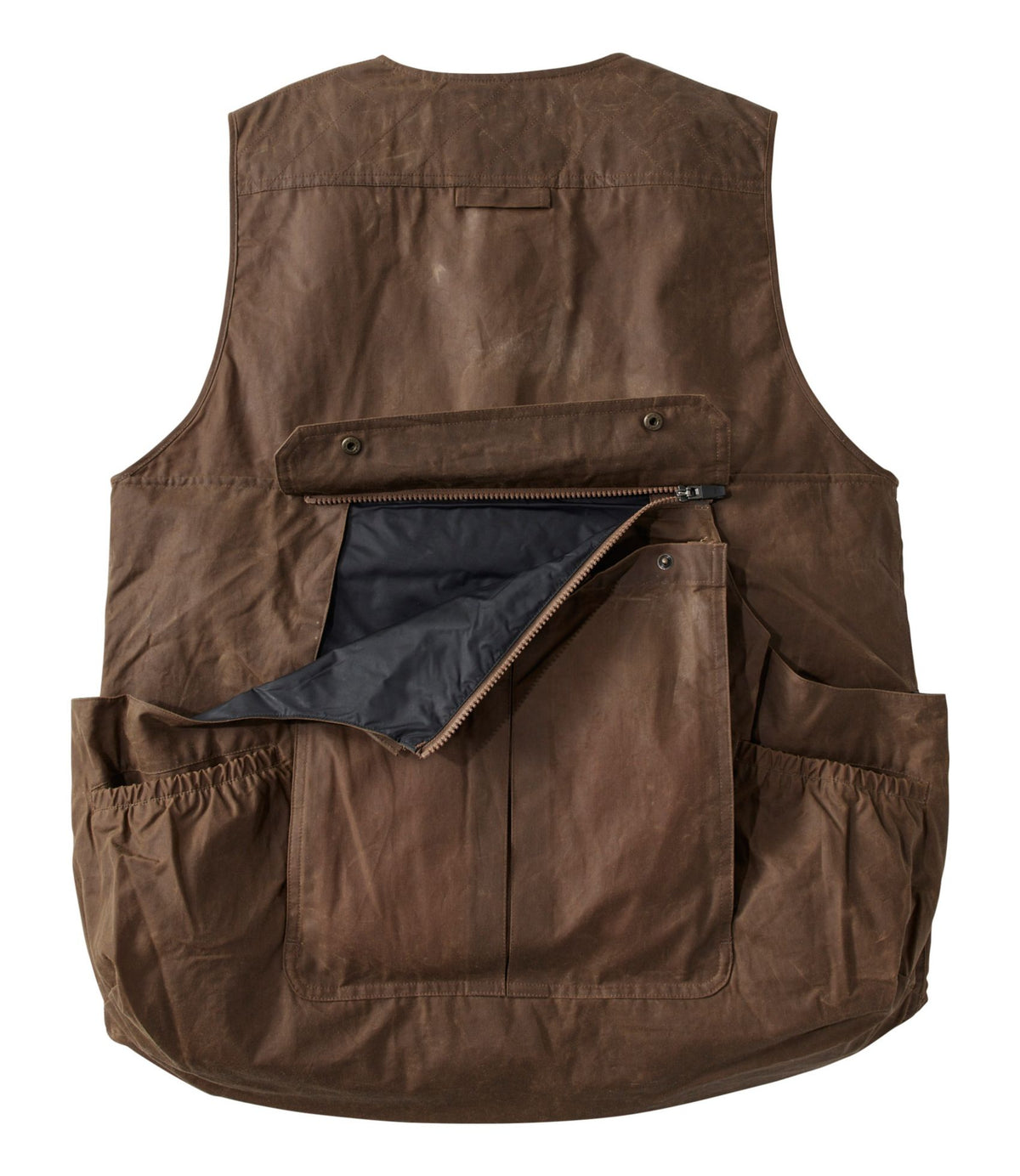 L.L.Bean Men's Double L Waxed-Cotton Upland Vest Maple Brown