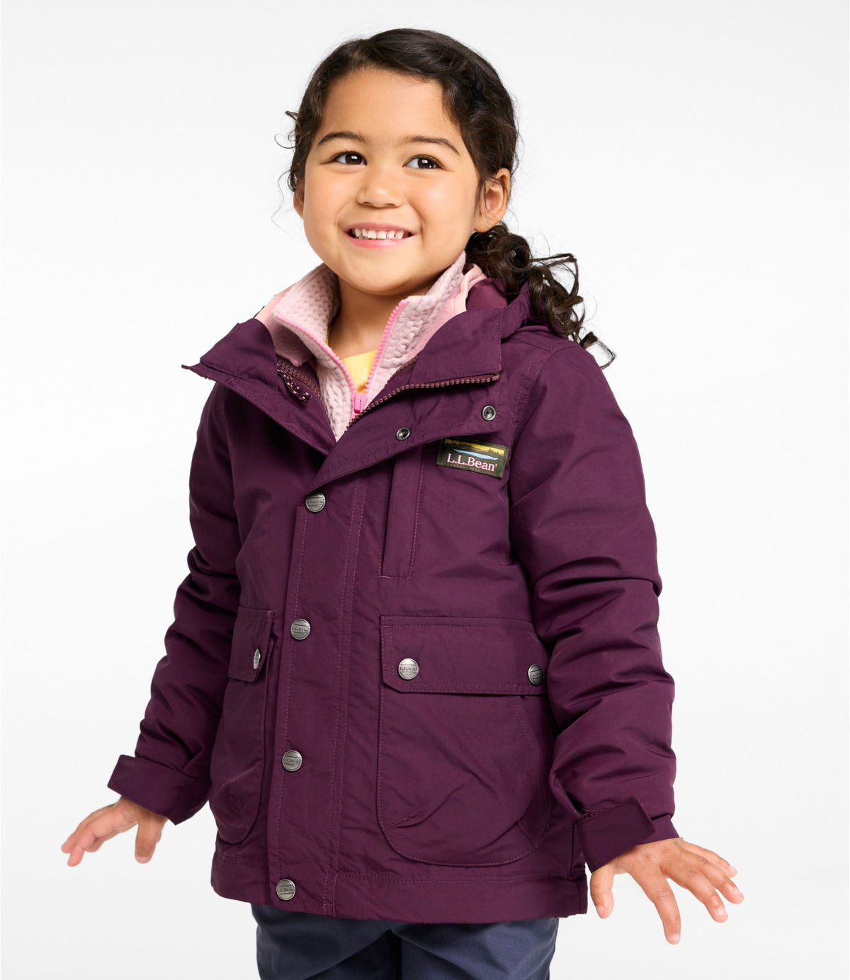 L.L.Bean Kids' L.L.Bean Mountain Classic 3-in-1 Fleece Jacket Deep Glacier Blue/Nautical Navy