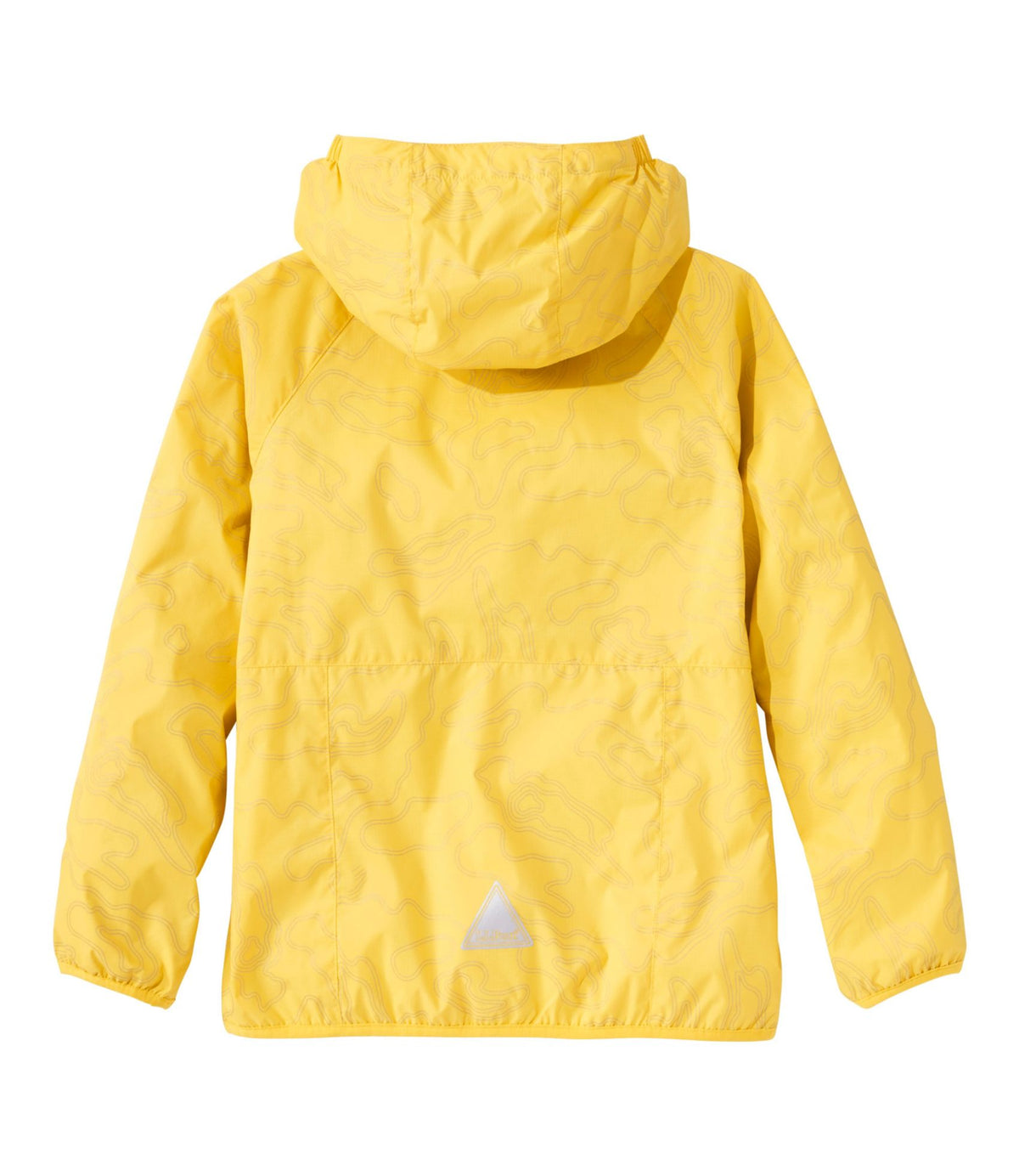 L.L.Bean Kids' Wind and Rain Jacket, Lined & Reflective Zipper Field Gold Reflective Topo