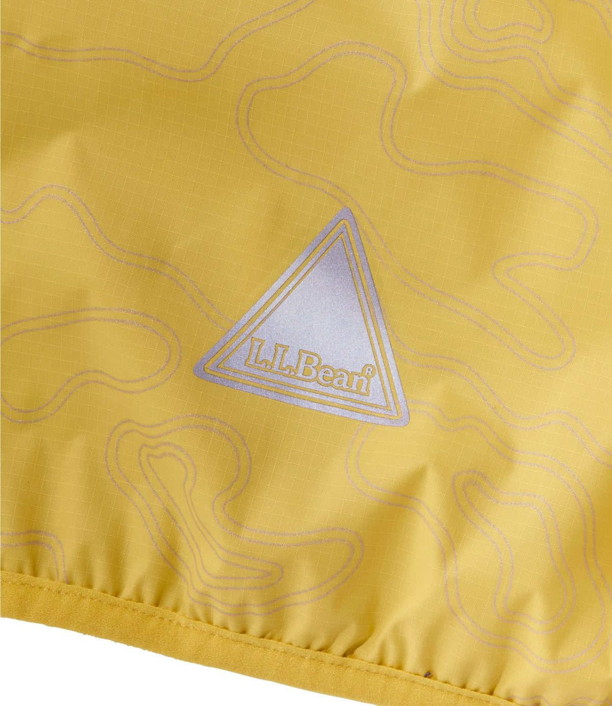 L.L.Bean Kids' Wind and Rain Jacket, Lined & Reflective Zipper Field Gold Reflective Topo