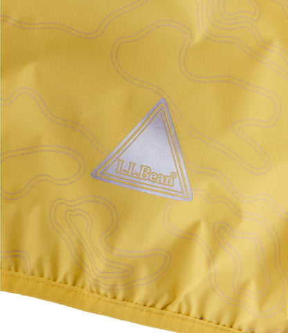 L.L.Bean Kids' Wind and Rain Jacket, Lined & Reflective Zipper Field Gold Reflective Topo