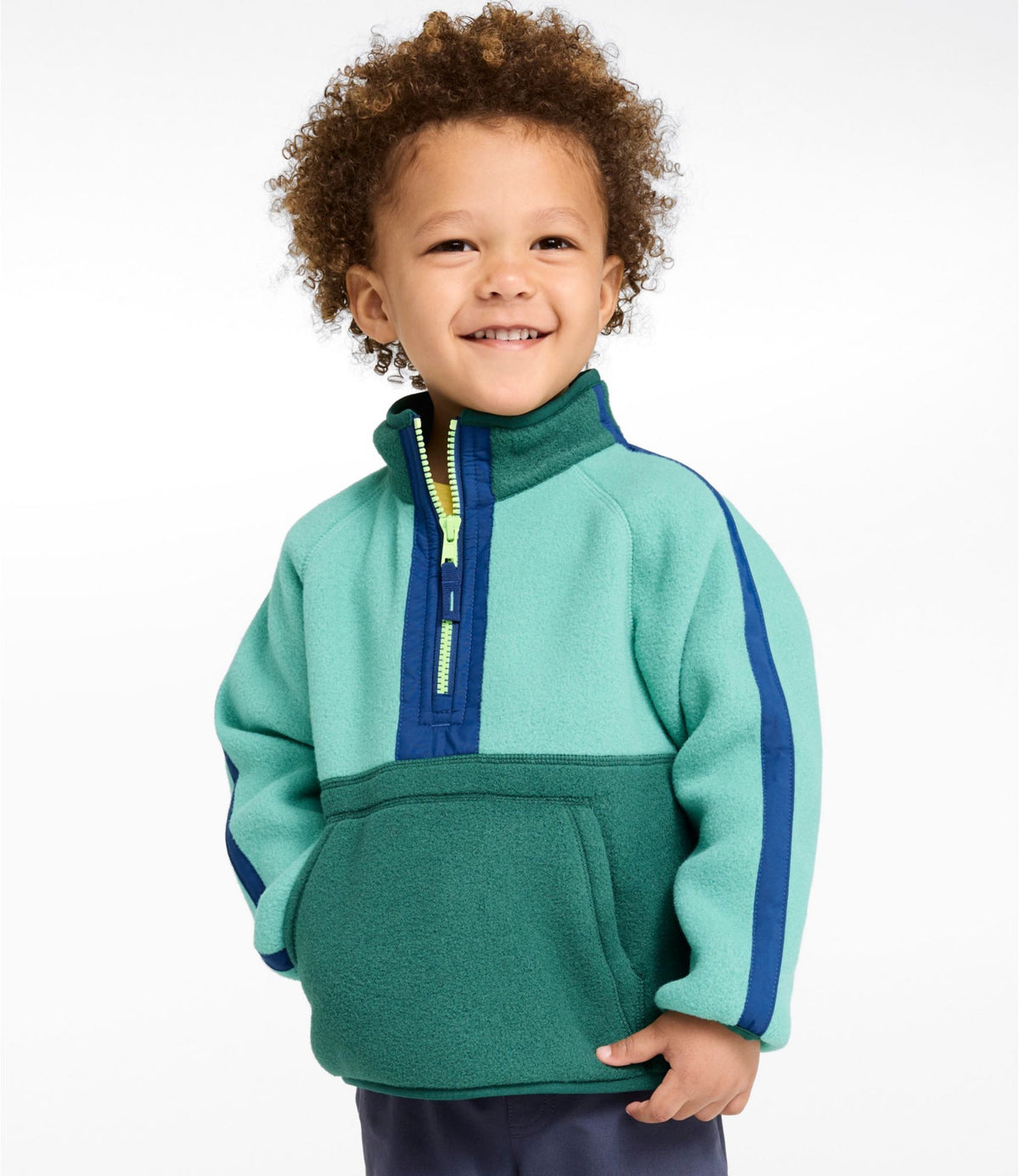 L.L.Bean Toddlers' Mountain Classic Fleece Anorak Cirrus Blue/Lilac