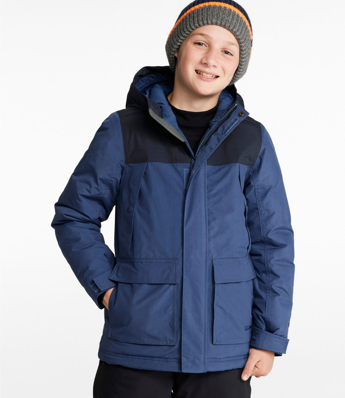 L.L.Bean Kids' Baxter State Waterproof Hooded Parka Deep Blue