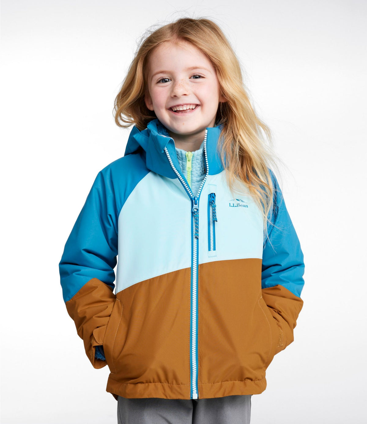 L.L.Bean Kids' Fleece-Lined 3-in-1 Jacket Iron/Graphite