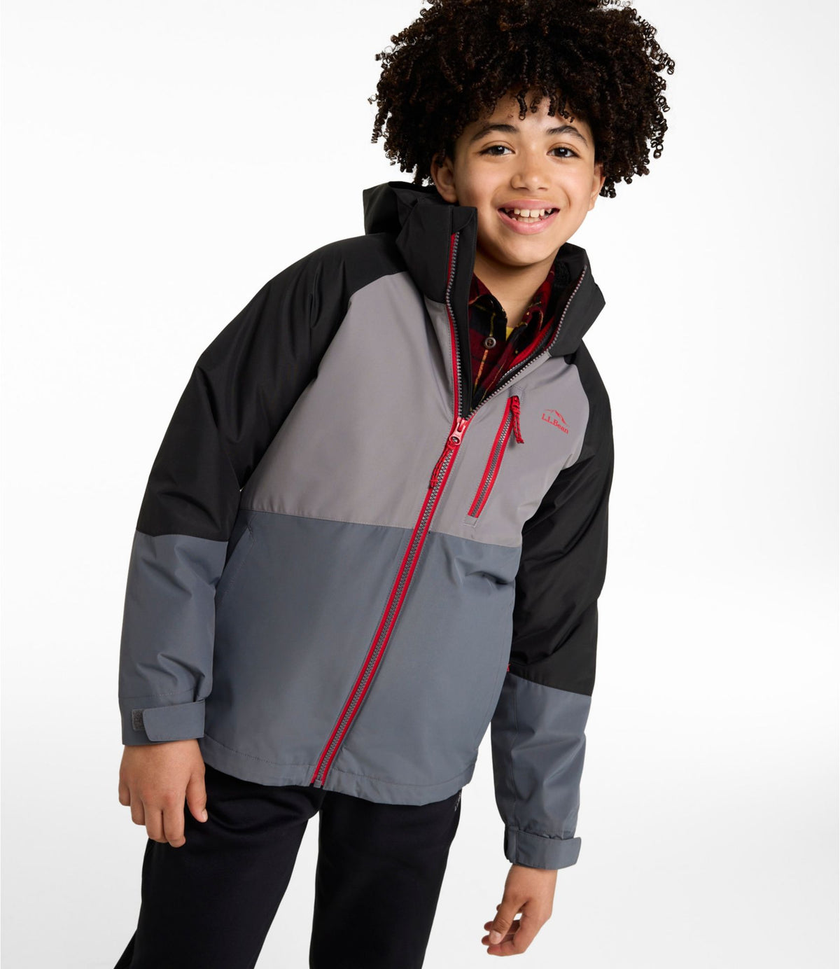 L.L.Bean Kids' Fleece-Lined 3-in-1 Jacket Iron/Graphite