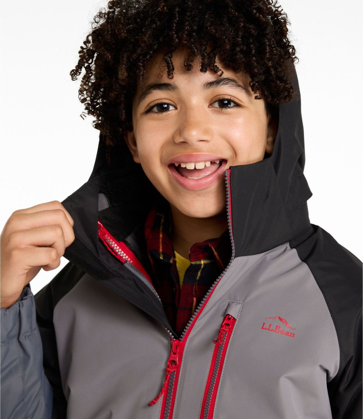 L.L.Bean Kids' Fleece-Lined 3-in-1 Jacket Iron/Graphite