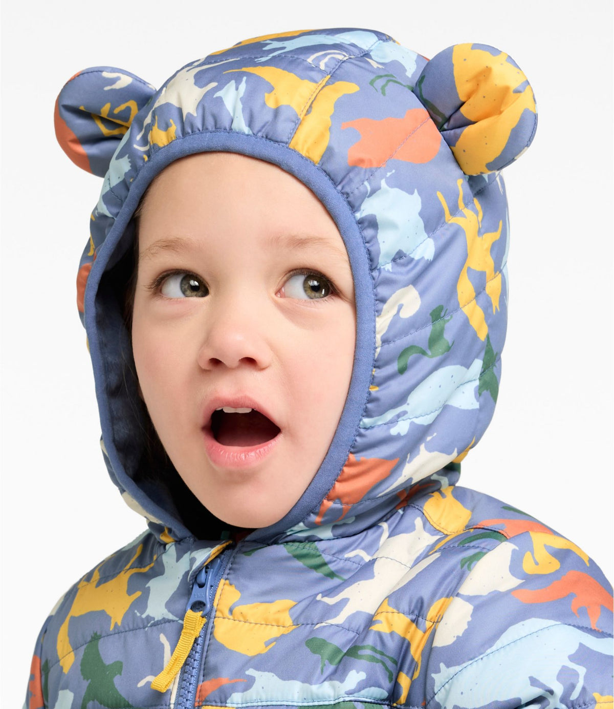 L.L.Bean Infants' and Toddlers' Fleece-Lined Insulated Jacket, Print Carbon Navy Tossed Beans