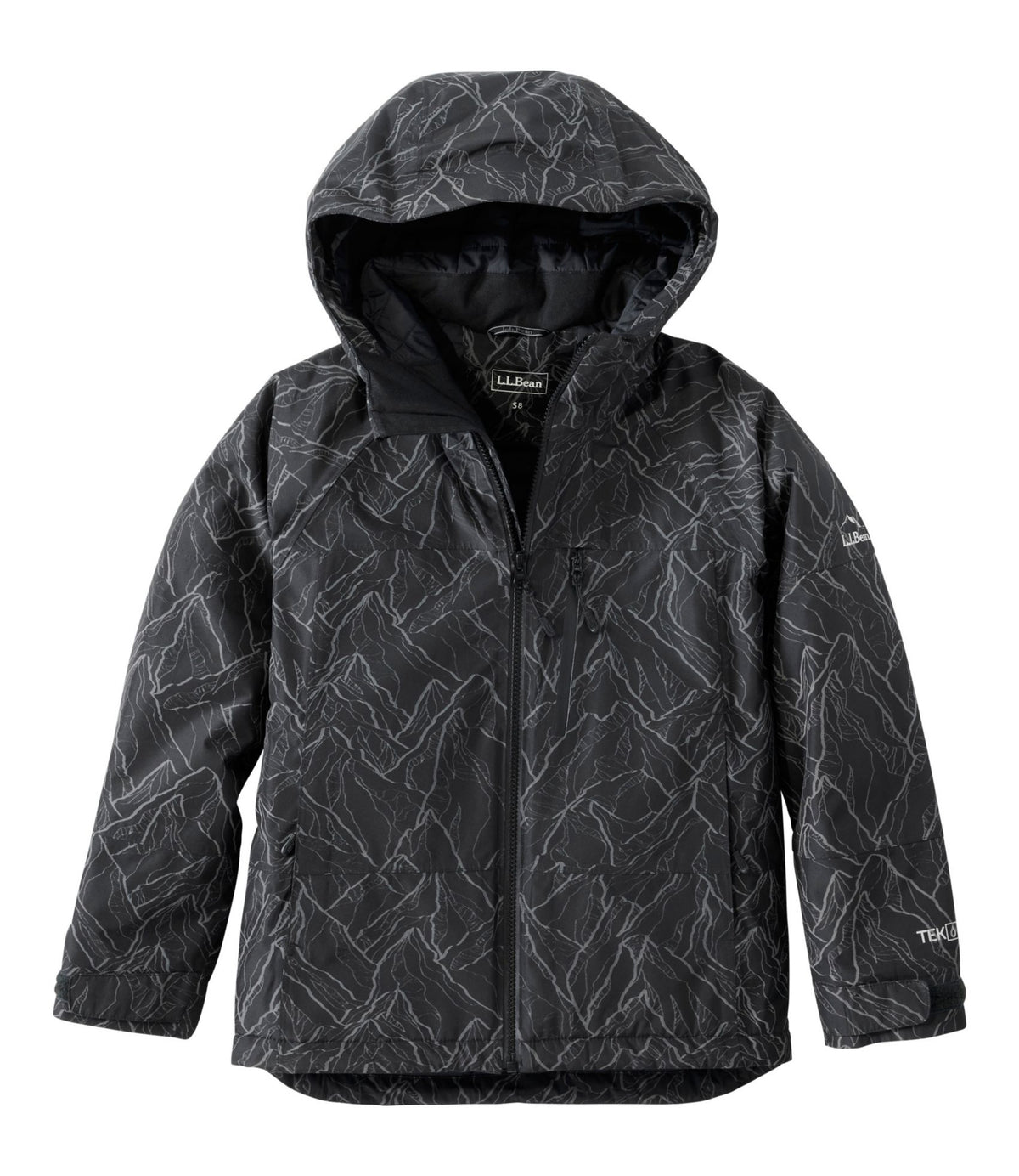 L.L.Bean Kids' Waterproof Wildcat Reflective Ski Jacket Midnight Black Reflective
