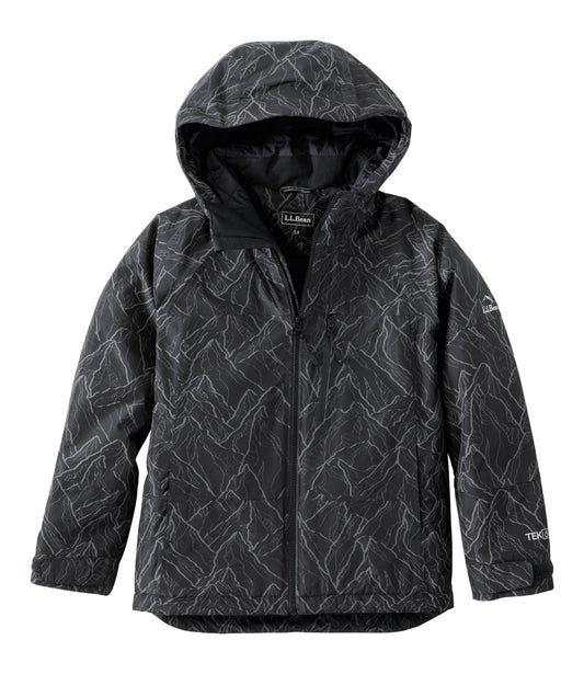 L.L.Bean Kids' Waterproof Wildcat Reflective Ski Jacket Midnight Black Reflective