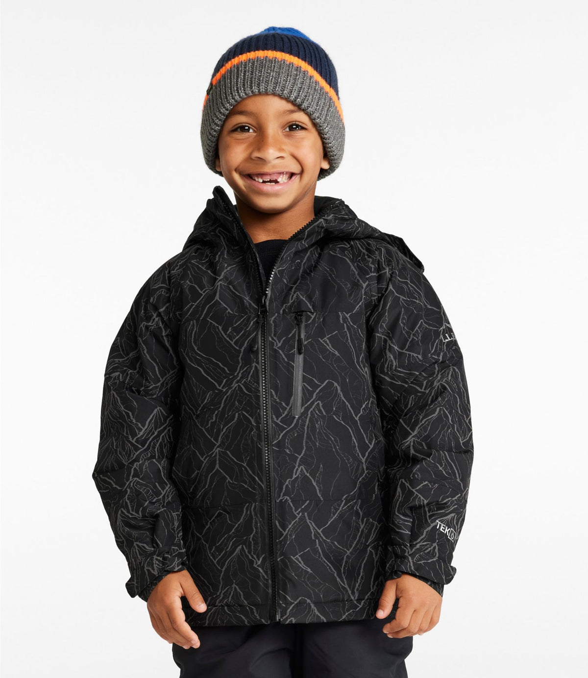 L.L.Bean Kids' Waterproof Wildcat Reflective Ski Jacket Midnight Black Reflective