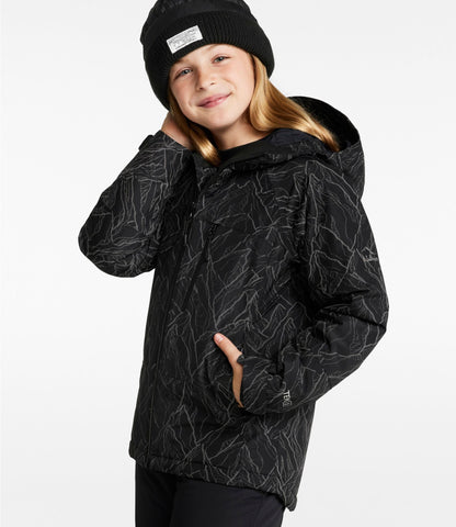 L.L.Bean Kids' Waterproof Wildcat Reflective Ski Jacket Midnight Black Reflective