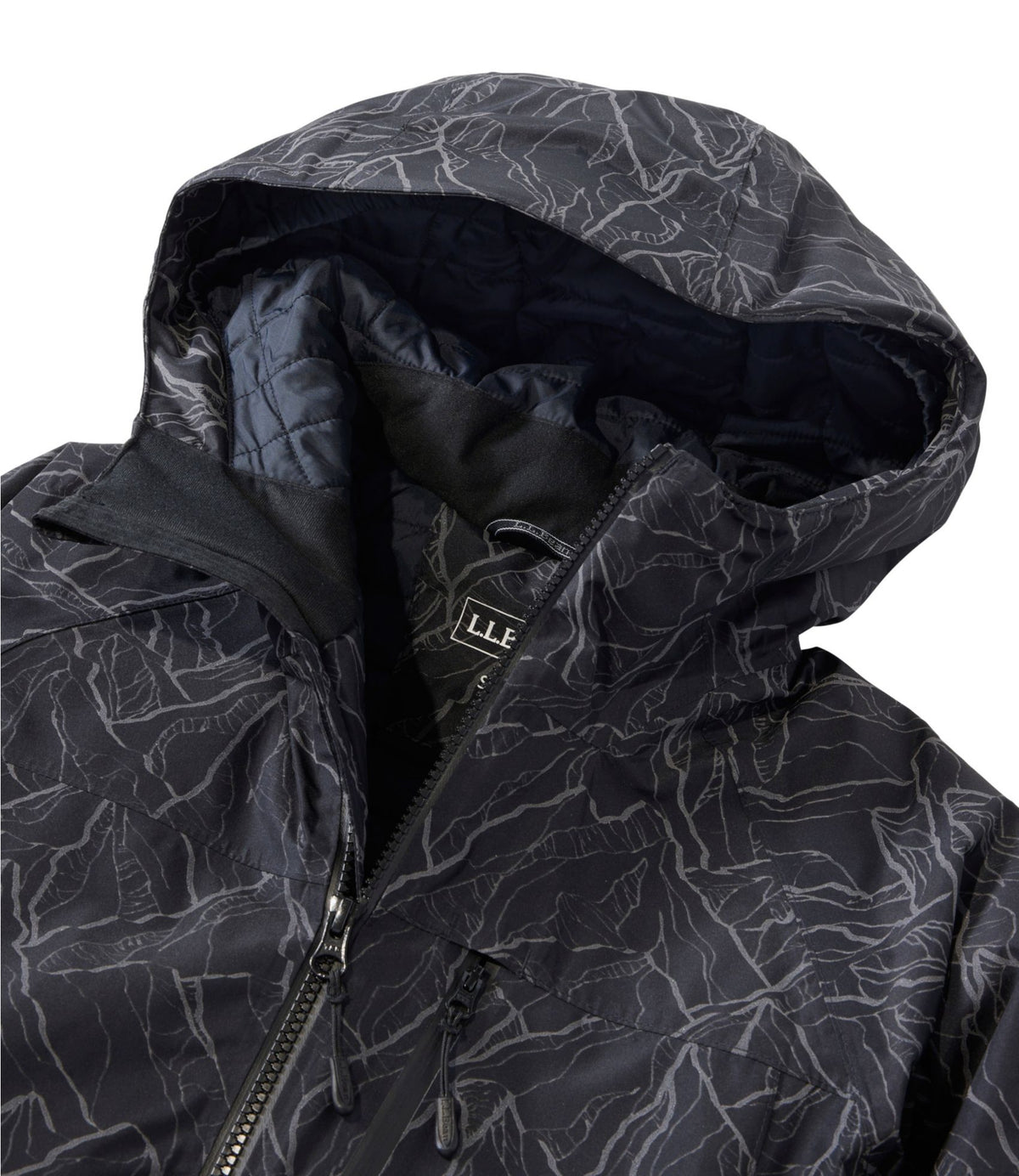 L.L.Bean Kids' Waterproof Wildcat Reflective Ski Jacket Midnight Black Reflective