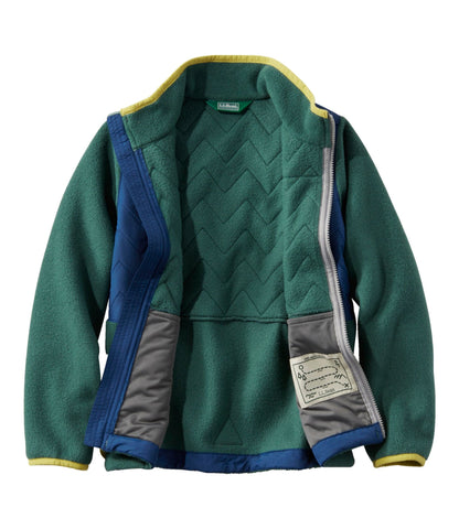 L.L.Bean Kids' Mountain Classic Fleece Jacket, Mixed Media Lilac/Cirrus Blue