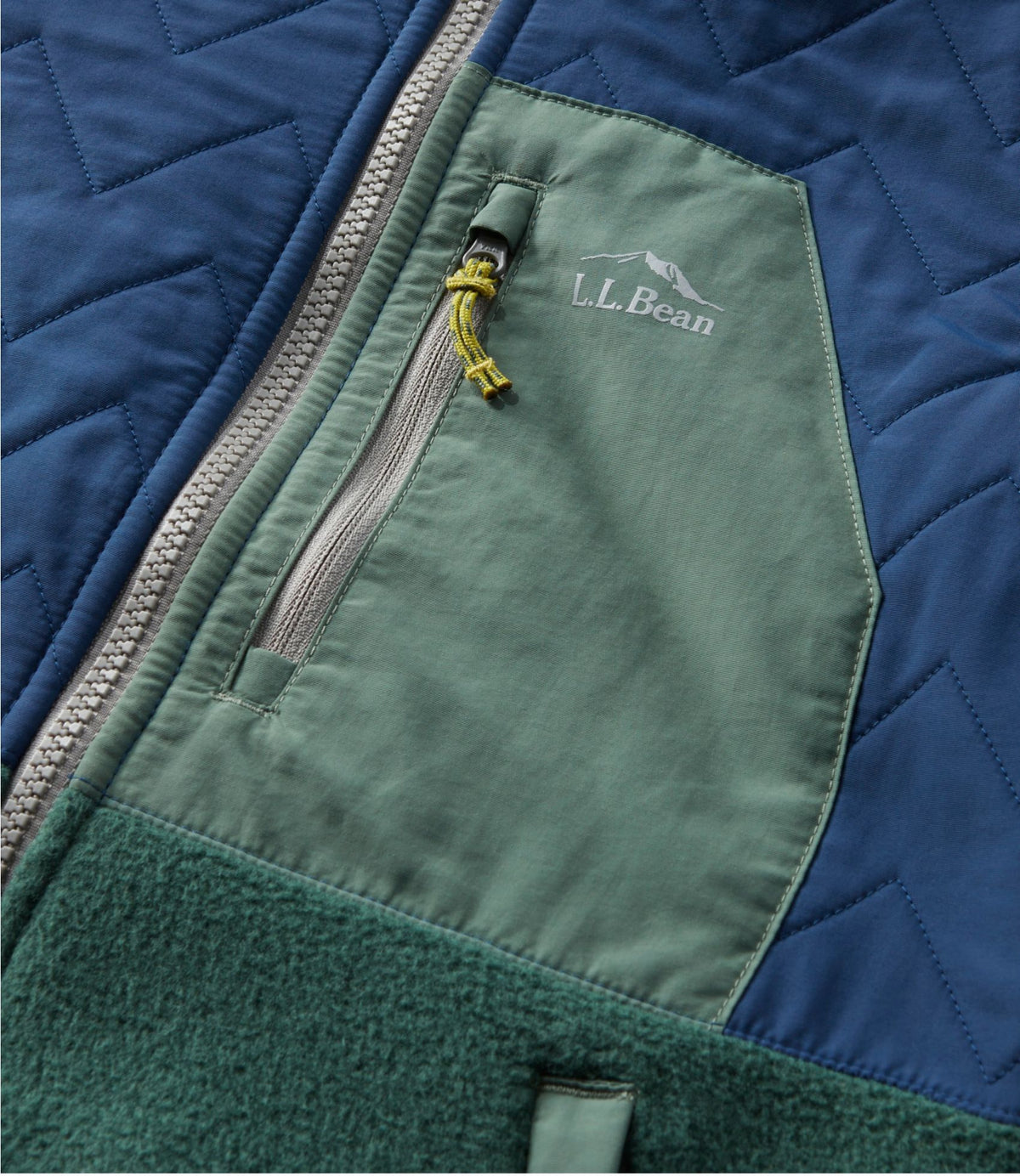 L.L.Bean Kids' Mountain Classic Fleece Jacket, Mixed Media Lilac/Cirrus Blue