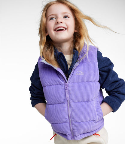 L.L.Bean Kids' Bean's Down Corduroy Vest Alpine Aster