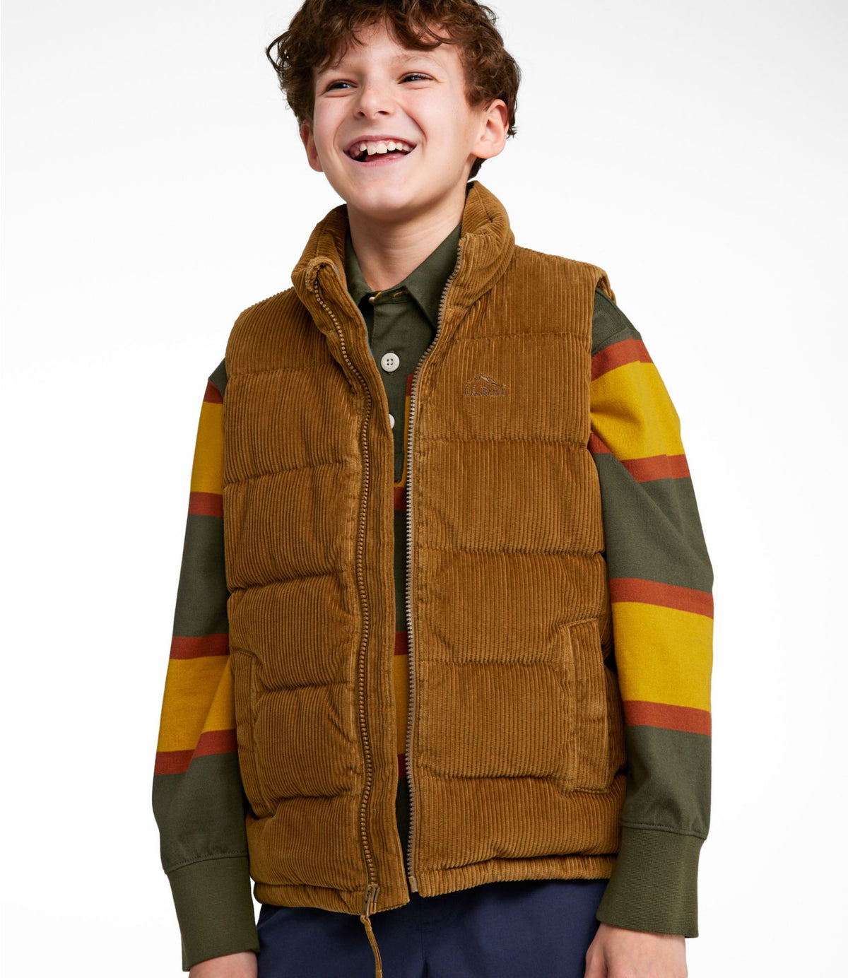 L.L.Bean Kids' Bean's Down Corduroy Vest Alpine Aster