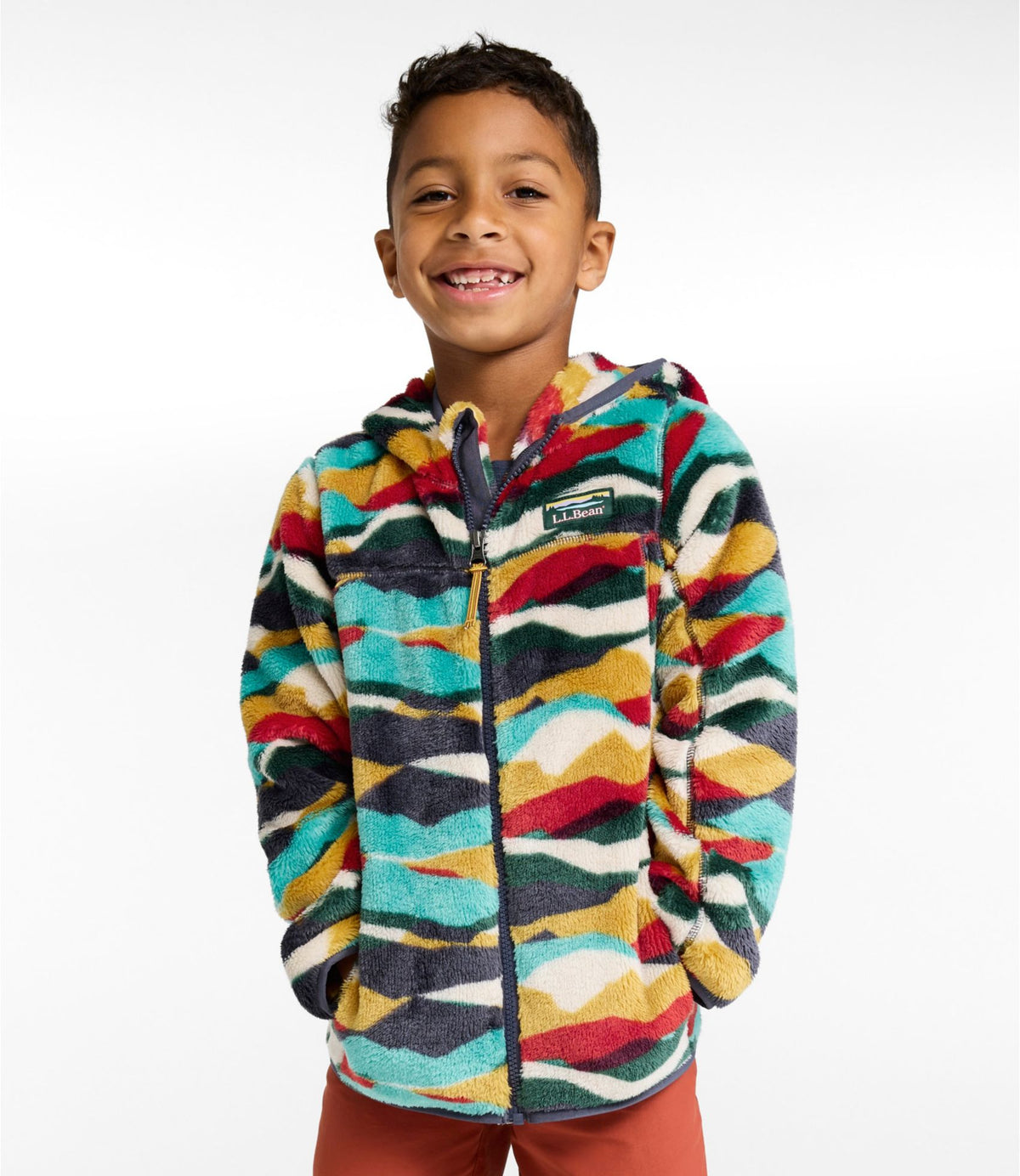 L.L.Bean Kids' L.L.Bean Hi-Pile Fleece, Print Abstract Mountain