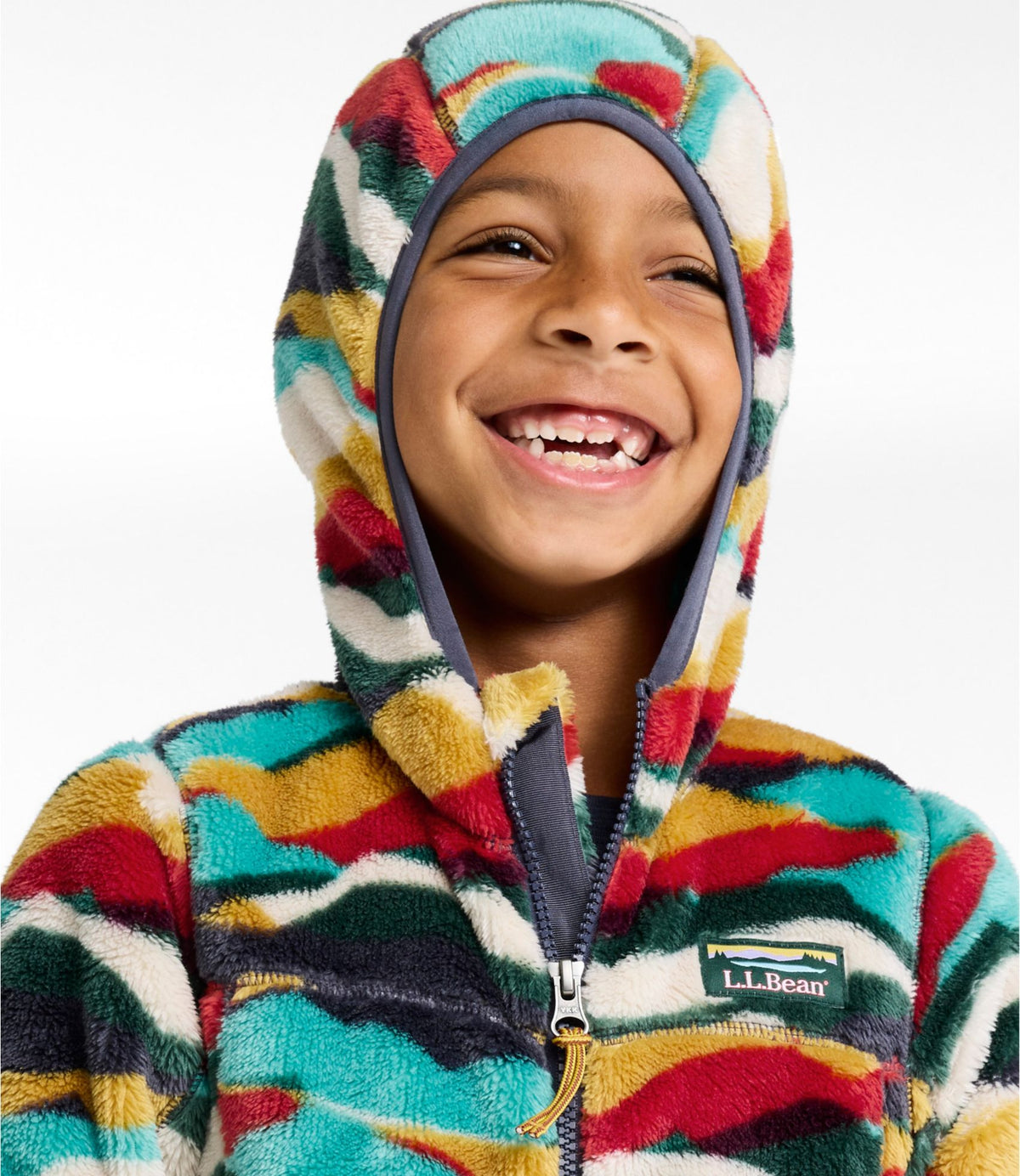 L.L.Bean Kids' L.L.Bean Hi-Pile Fleece, Print Abstract Mountain