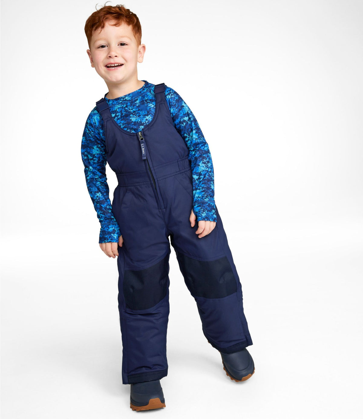 L.L.Bean Kids' Cold Buster Snow Bibs Blue Tide