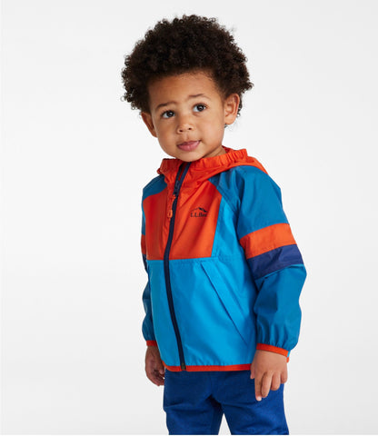 L.L.Bean Toddlers' Wind and Rain Jacket Bright Orange/Bold Aqua