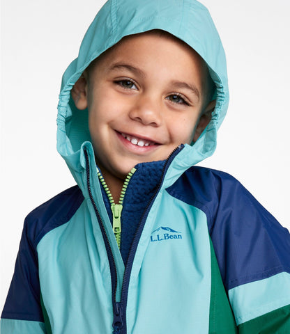 L.L.Bean Toddlers' Wind and Rain Jacket Bright Orange/Bold Aqua