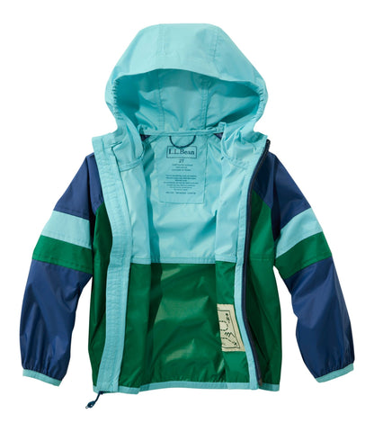 L.L.Bean Toddlers' Wind and Rain Jacket Bright Orange/Bold Aqua