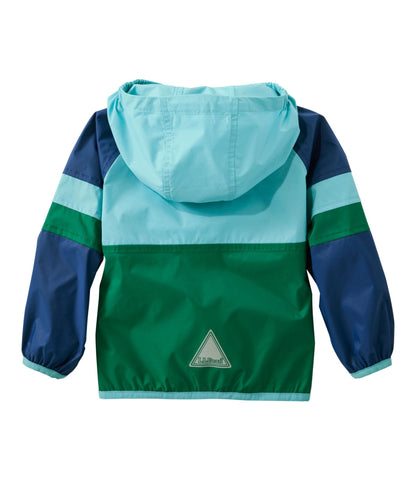 L.L.Bean Toddlers' Wind and Rain Jacket Bright Orange/Bold Aqua