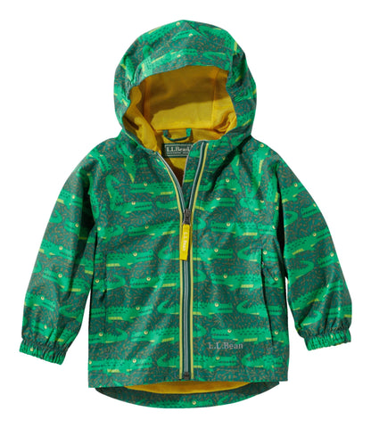 L.L.Bean Infants' and Toddlers' Discovery Rain Jacket, Print Darkest Green Gator