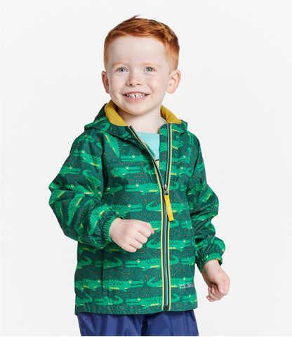 L.L.Bean Infants' and Toddlers' Discovery Rain Jacket, Print Darkest Green Gator