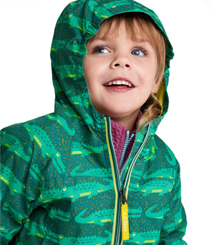 L.L.Bean Infants' and Toddlers' Discovery Rain Jacket, Print Darkest Green Gator