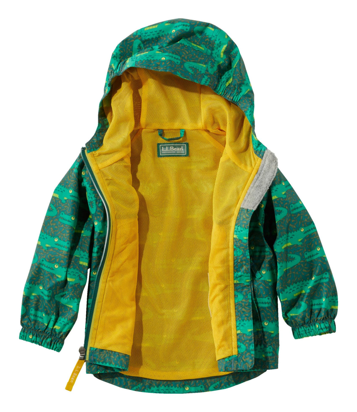 L.L.Bean Infants' and Toddlers' Discovery Rain Jacket, Print Darkest Green Gator
