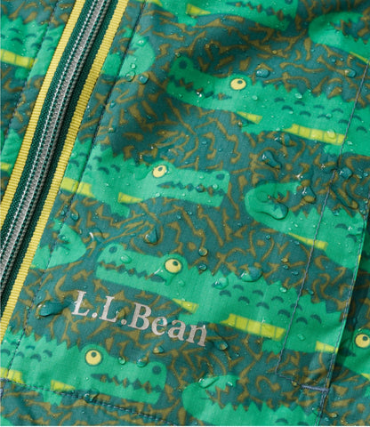 L.L.Bean Infants' and Toddlers' Discovery Rain Jacket, Print Darkest Green Gator