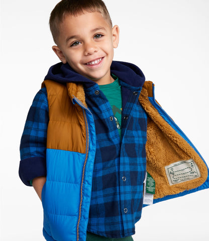 L.L.Bean Toddlers' Bean's Down Vest, Colorblock Cobalt Sea
