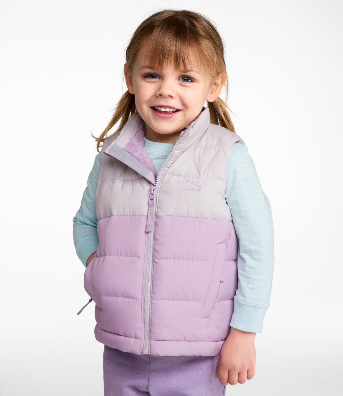 L.L.Bean Toddlers' Bean's Down Vest, Colorblock Cobalt Sea