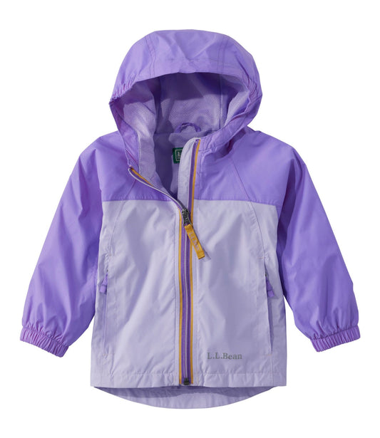 L.L.Bean Toddlers' Discovery Rain Jacket, Colorblock Alpine Aster/French Lilac