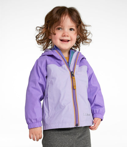 L.L.Bean Toddlers' Discovery Rain Jacket, Colorblock Alpine Aster/French Lilac