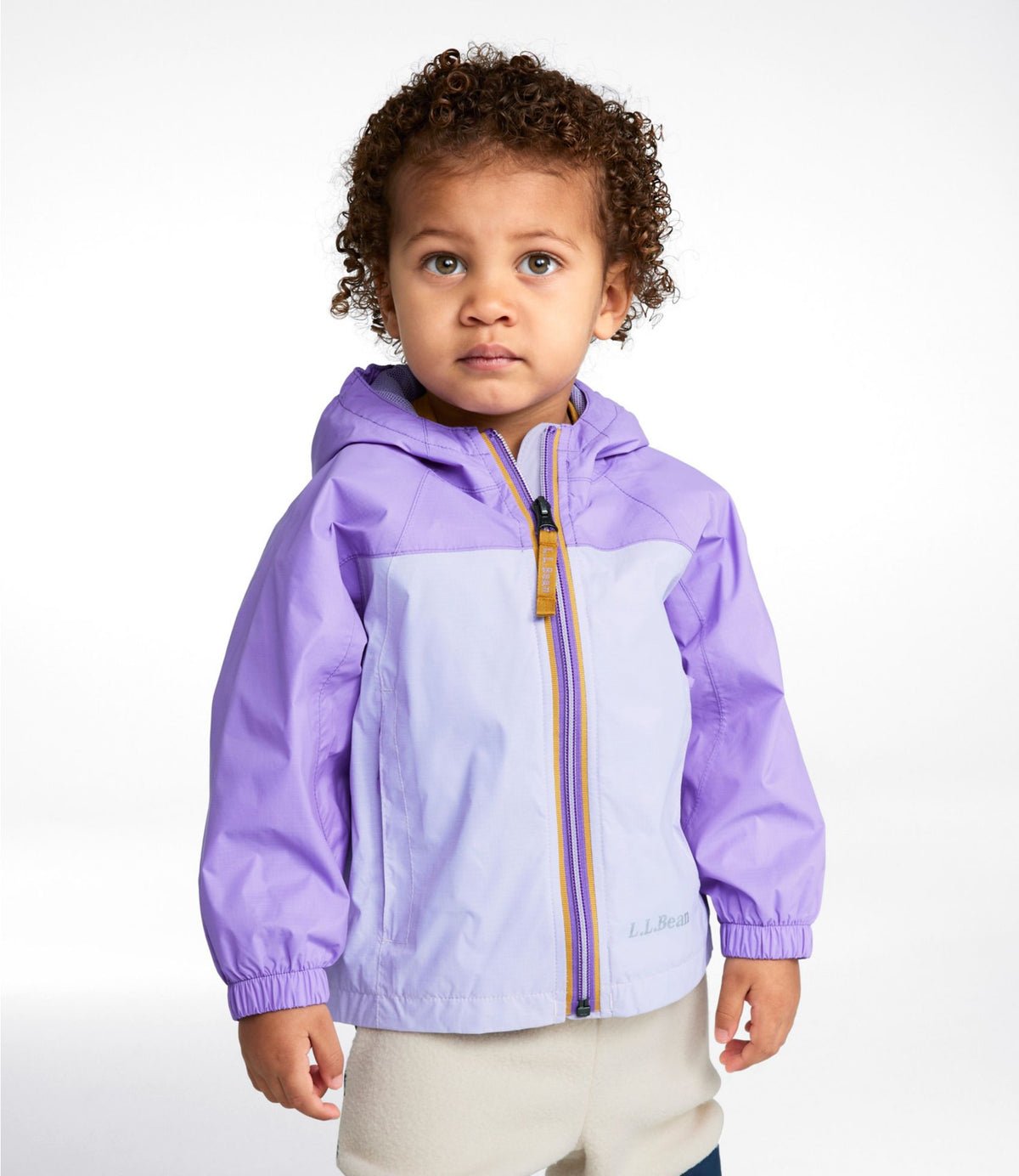 L.L.Bean Toddlers' Discovery Rain Jacket, Colorblock Alpine Aster/French Lilac
