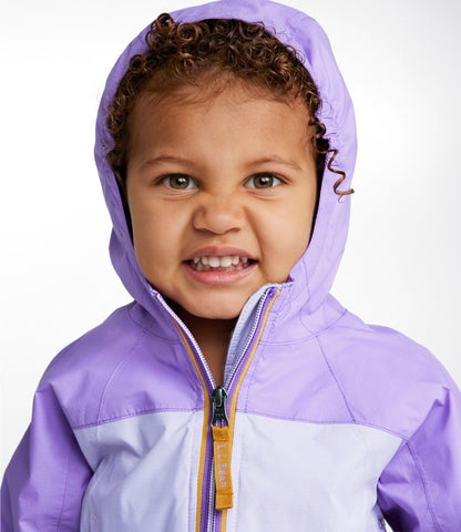 L.L.Bean Toddlers' Discovery Rain Jacket, Colorblock Alpine Aster/French Lilac