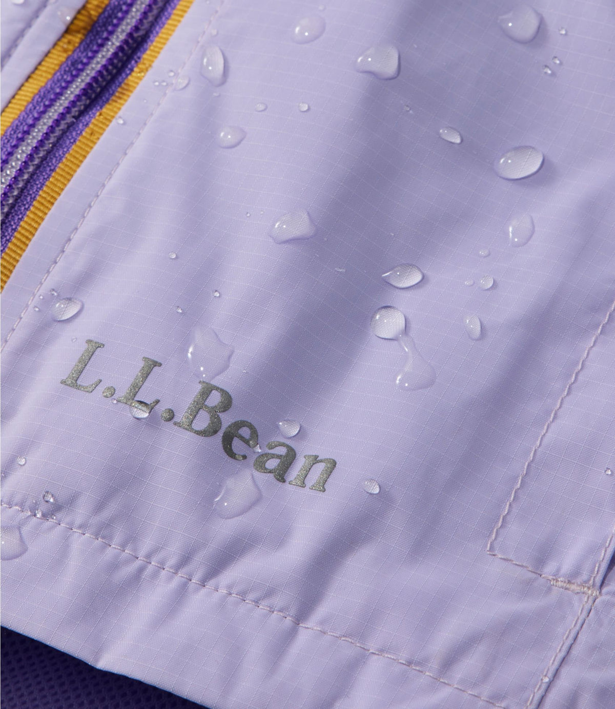 L.L.Bean Toddlers' Discovery Rain Jacket, Colorblock Alpine Aster/French Lilac
