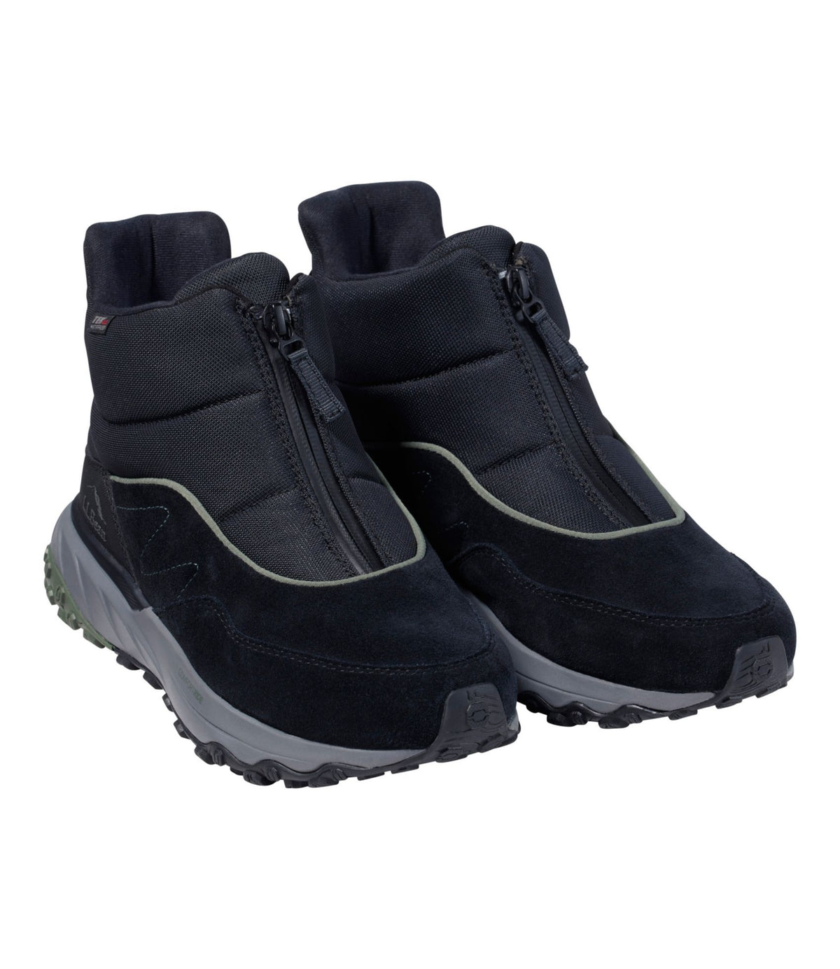 L.L.Bean Women's Snow Sneaker Sport Waterproof Boots, Front Zip Black