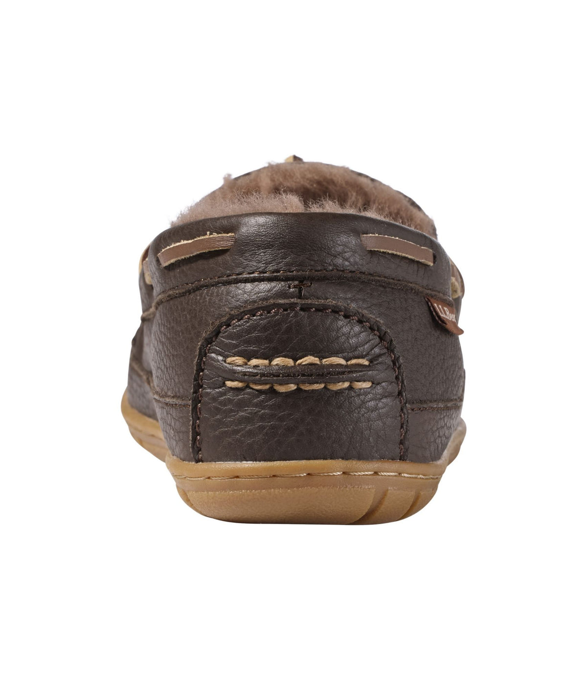 L.L.Bean Women's Wicked Good Slippers, Leather Camp Moccasins Deep Brown