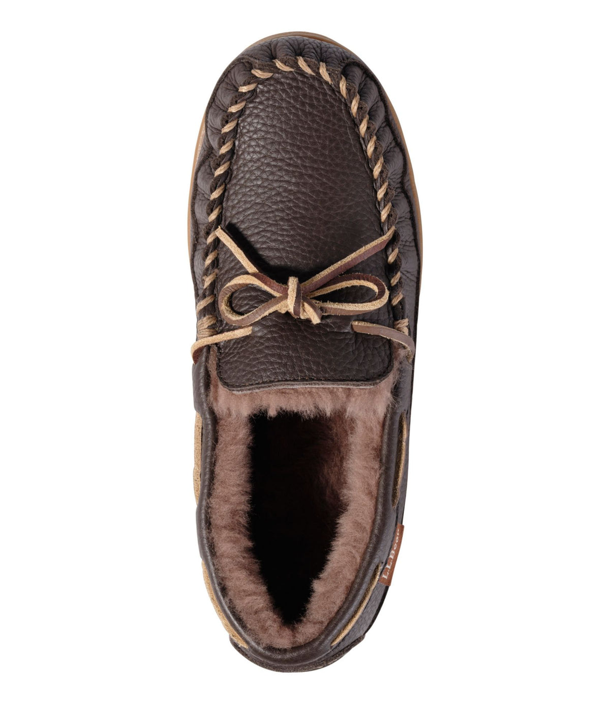 L.L.Bean Women's Wicked Good Slippers, Leather Camp Moccasins Deep Brown
