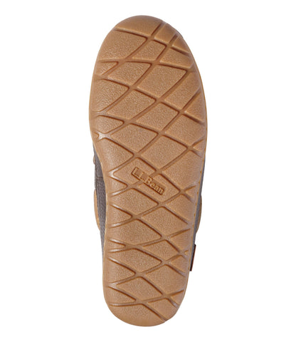 L.L.Bean Women's Wicked Good Slippers, Leather Camp Moccasins Deep Brown