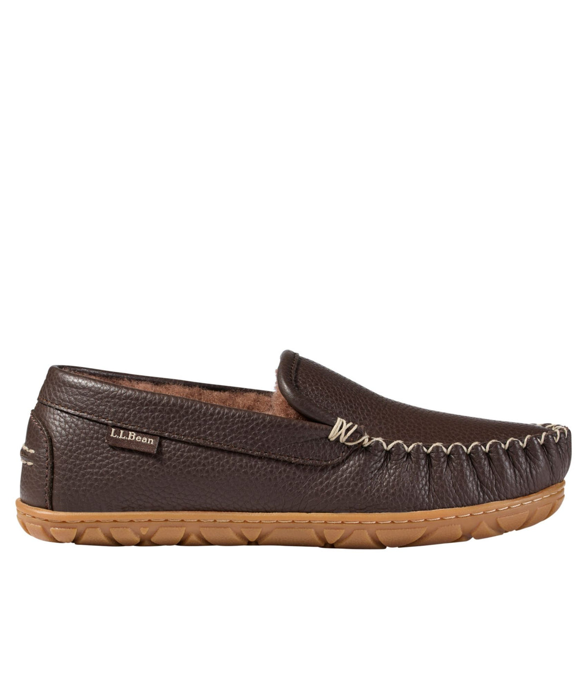 L.L.Bean Women's Wicked Good Slippers, Leather Venetians Deep Brown