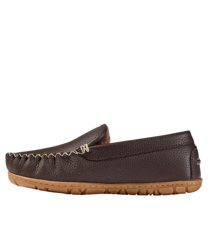 L.L.Bean Women's Wicked Good Slippers, Leather Venetians Deep Brown