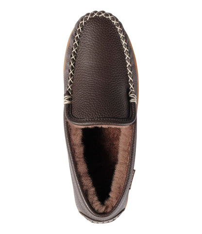L.L.Bean Women's Wicked Good Slippers, Leather Venetians Deep Brown