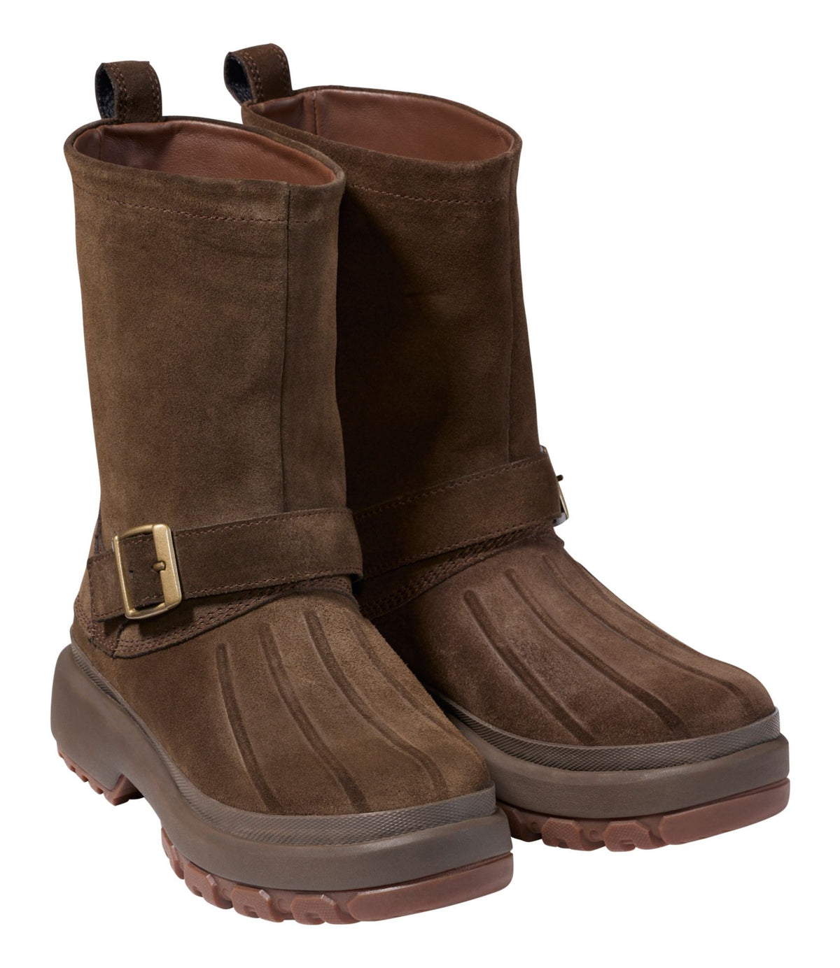 L.L.Bean Women's 5-Bar Pull-On Boots, Suede Otter Brown