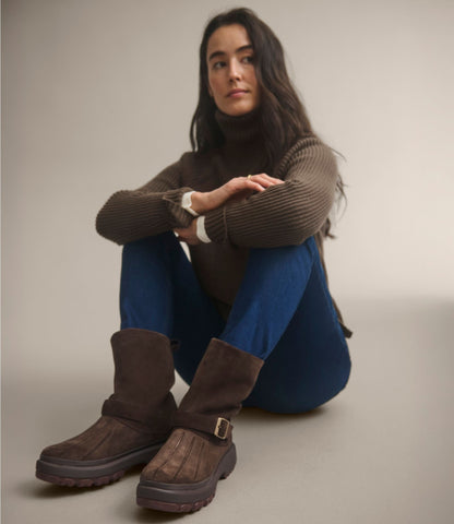 L.L.Bean Women's 5-Bar Pull-On Boots, Suede Otter Brown
