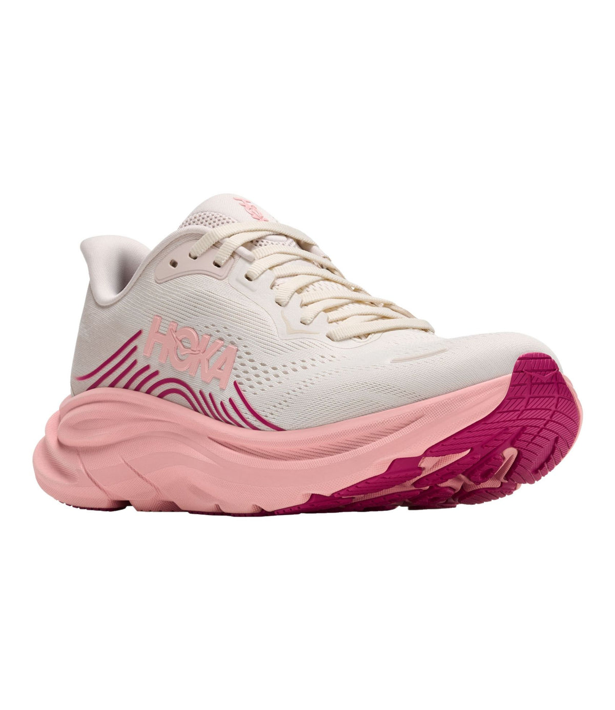 L.L.Bean Women's HOKA Clifton 11 Running Shoes Rose Cream/Dewy Pink
